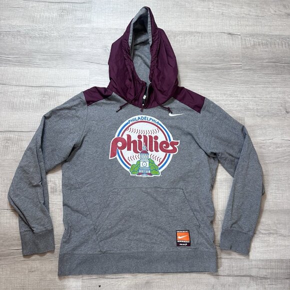 Men's Philadelphia Phillies Nike Team Cooperstown Hybrid Pullover Hoodie Sz XL - Picture 1 of 8